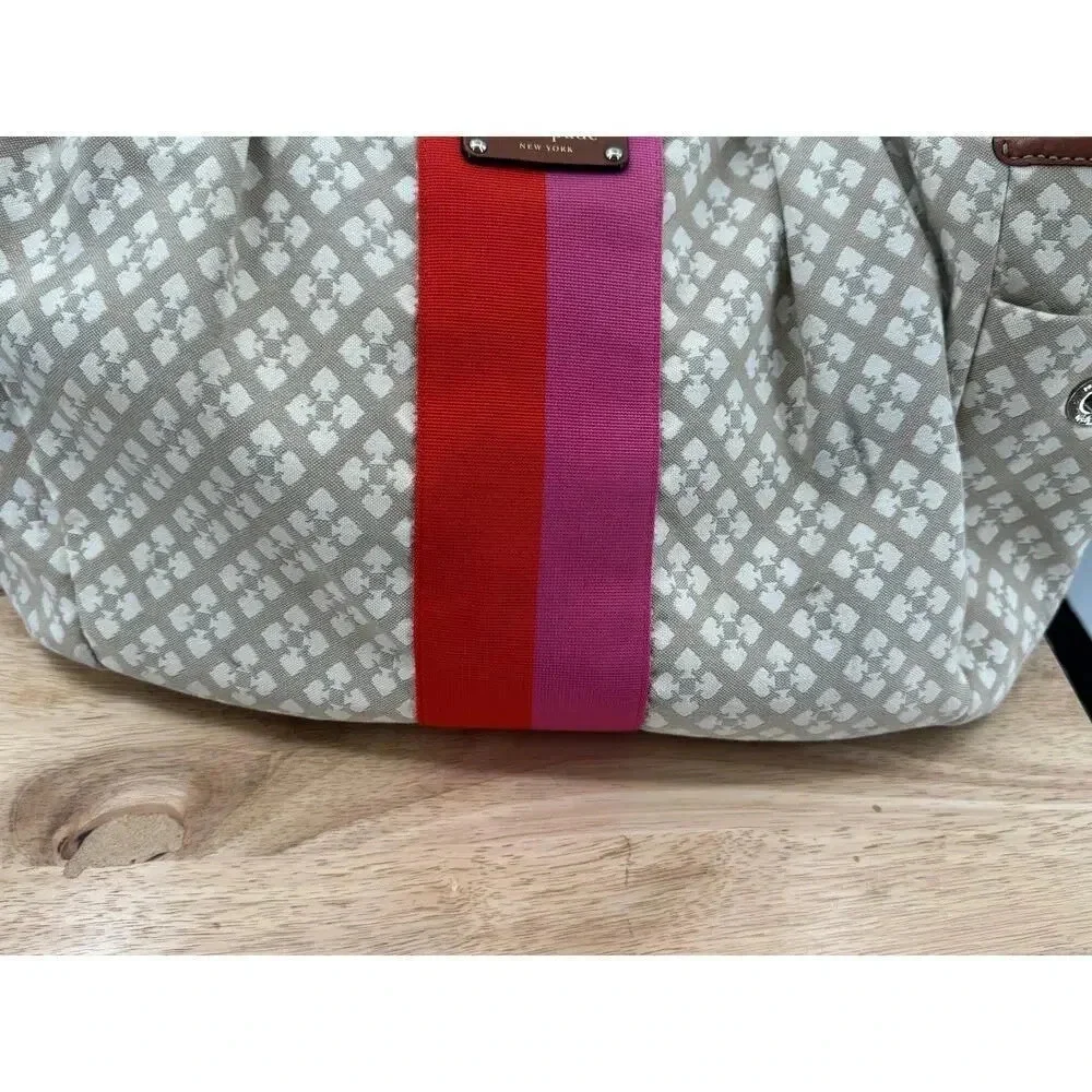 KATE SPADE Beige Classic Stevie Bag Tote Purse - Diaper Baby Shoulder Bag - Picture 13 of 16